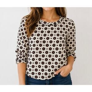 Daniel Rainn Geometric Floral Medallion Blouse M EUC